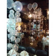 Clear helium balloon bubble line